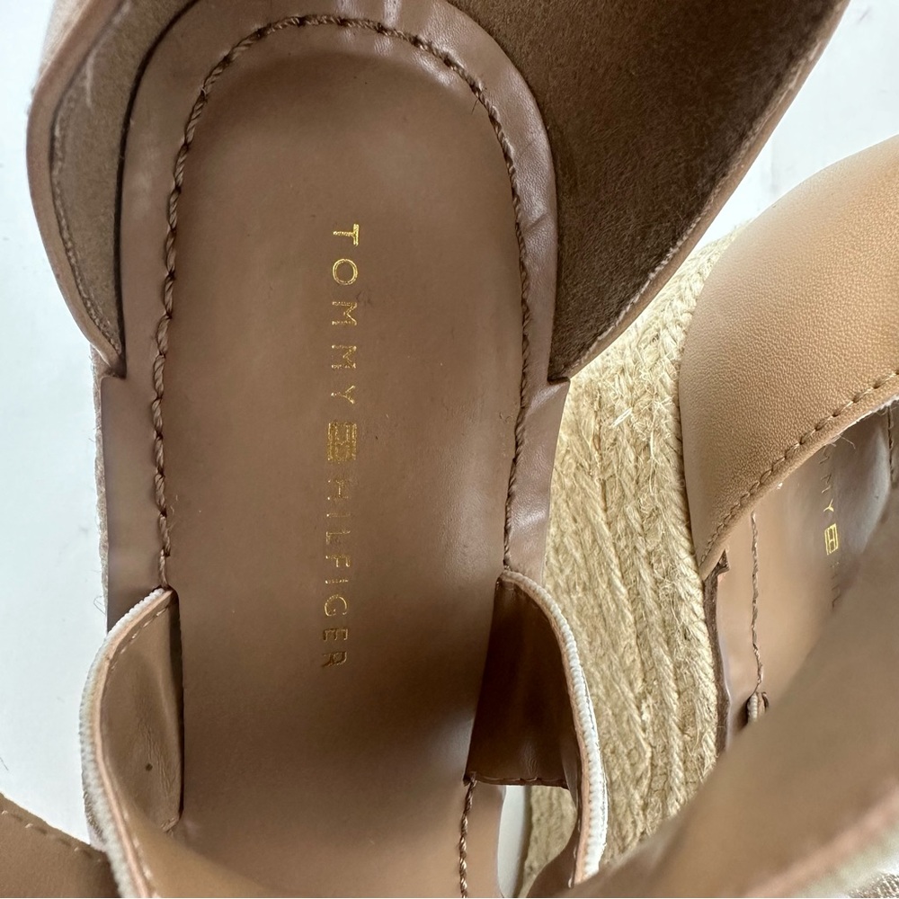 TOMMY HILFIGER Sz 9 Beige THEIA Espadrille SLIP ON Platform Wedge Sandal NWOB - Picture 7 of 9